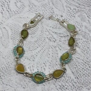 Liz Claiborne bejeweled chain links bracelet costume jewelry